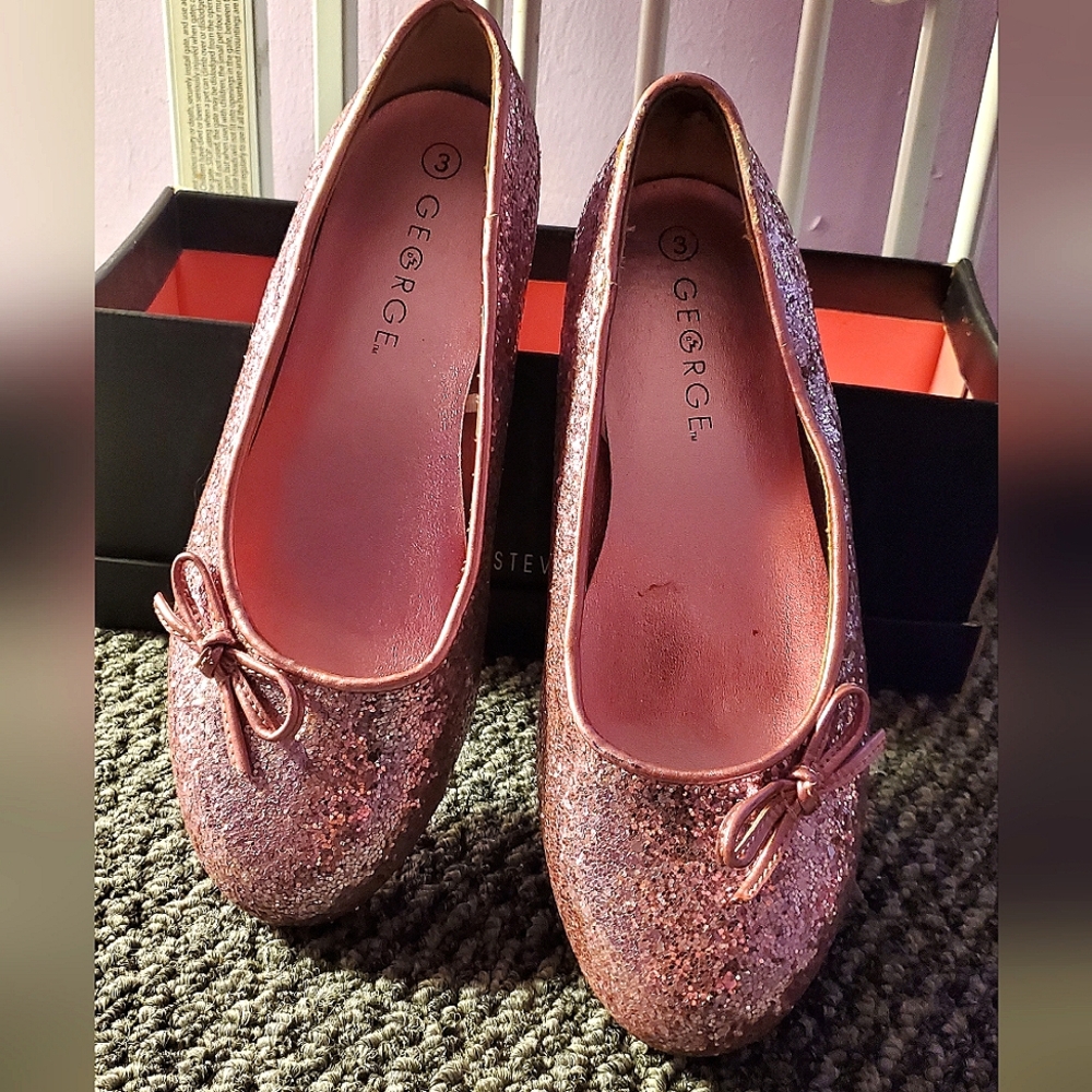 Pink sequin flats